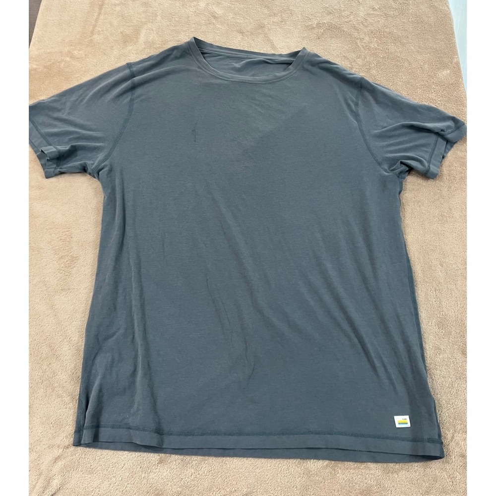 Vuori Tuvalu Tee-Shirt Men's XL Gray Cotton Stretch Crew-neck Short Sleeve GOOD